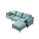 Christopher Knight Home® - Noble House - Adf Living Room Furniture Modern Leisure L Shape Couch Turquoise Fabric