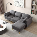 Christopher Knight Home® - Noble House - Adf Living Room Furniture Modern Leisure L Shape Couch Dark Grey Fabric