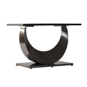 English Elm 70.87" Sintered Stone Dining Table Crescent Steel Base Seats 8 Modern White Top W1535S00620