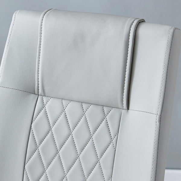 English Elm Equipped modern faux leather dining chairs with metal legs, high-density foam comfort for versatile rooms Light Gray W1151102507