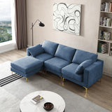 Christopher Knight Home® - Noble House - Adf Living Room Furniture Modern Leisure L Shape Couch Blue Fabric