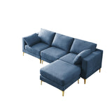 Christopher Knight Home® - Noble House - Adf Living Room Furniture Modern Leisure L Shape Couch Blue Fabric