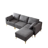 Christopher Knight Home® - Noble House - Adf Living Room Furniture Modern Leisure L Shape Couch Dark Grey Fabric