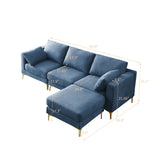 Christopher Knight Home® - Noble House - Adf Living Room Furniture Modern Leisure L Shape Couch Blue Fabric