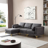 Christopher Knight Home® - Noble House - Adf Living Room Furniture Modern Leisure L Shape Couch Dark Grey Fabric