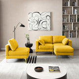 Christopher Knight Home® - Noble House - Adf Living Room Furniture Modern Leisure L Shape Couch Yellow Fabric