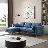 Christopher Knight Home® - Noble House - Adf Living Room Furniture Modern Leisure L Shape Couch Blue Fabric