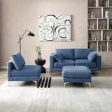 Christopher Knight Home® - Noble House - Adf Living Room Furniture Modern Leisure L Shape Couch Blue Fabric