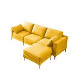 Christopher Knight Home® - Noble House - Adf Living Room Furniture Modern Leisure L Shape Couch Yellow Fabric