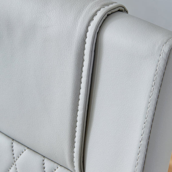 English Elm Equipped modern faux leather dining chairs with metal legs, high-density foam comfort for versatile rooms Light Gray W1151102507