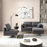 Christopher Knight Home® - Noble House - Adf Living Room Furniture Modern Leisure L Shape Couch Dark Grey Fabric