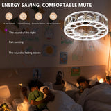 English Elm Caged Ceiling Fan With Lights Remote Control,Semi -Embedded Modern Ceiling Fans, 6 Speeds Reversible Blades, 4 Led Bulbs Include(White)