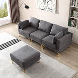 Christopher Knight Home® - Noble House - Adf Living Room Furniture Modern Leisure L Shape Couch Dark Grey Fabric