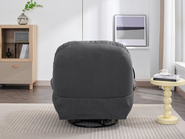 English Elm Power Recliner 270° Swivel Glider with Bluetooth Speakers, USB Charging, Phone Holder, Cup Storage Grey W1752128133