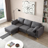 Christopher Knight Home® - Noble House - Adf Living Room Furniture Modern Leisure L Shape Couch Dark Grey Fabric