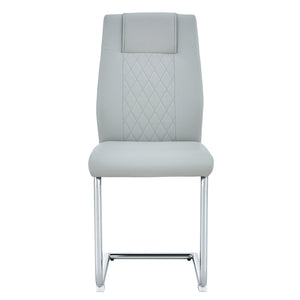 English Elm Equipped modern faux leather dining chairs with metal legs, high-density foam comfort for versatile rooms Light Gray W1151102507