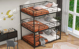 Hearth and Haven Full Triple Bunk Bed, Black