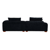 English Elm 103.9" Modern Couch Corduroy Fabric Comfy Sofa With Rubber Wood Legs, 4 Pillows For Living Room, Bedroom, Office, Black