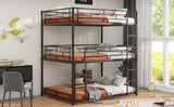 Hearth and Haven Full Triple Bunk Bed, Black