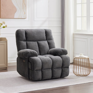 English Elm Hn P26 Power Recliner Faux Leather High Back Seat with Usb Charging Living Room Grey W1805S00190