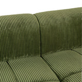 English Elm 103.9" Modern Couch Corduroy Fabric Comfy Sofa With Rubber Wood Legs, 4 Pillows For Living Room, Bedroom, Office, Green