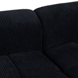 English Elm 103.9" Modern Couch Corduroy Fabric Comfy Sofa With Rubber Wood Legs, 4 Pillows For Living Room, Bedroom, Office, Black