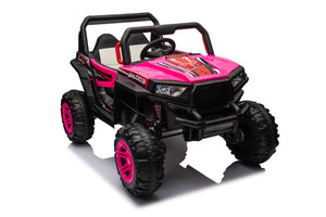 English Elm 12v7a*1 Four Wheel Drive Kids Ride on Car with Leather Seat Remote Control Pink W1620122509