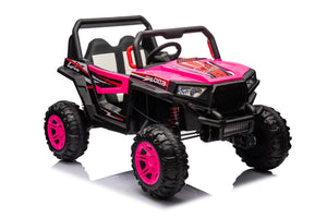 English Elm 12v7a*1 Four Wheel Drive Kids Ride on Car with Leather Seat Remote Control Pink W1620122509