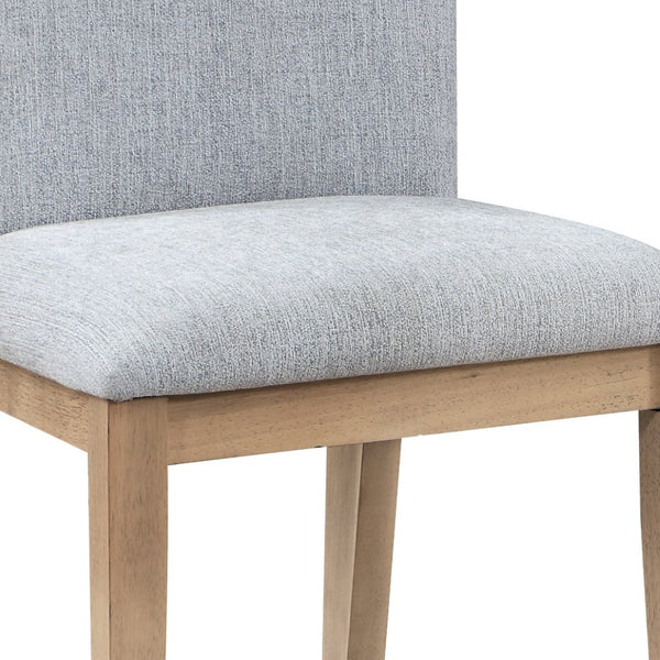 English Elm Caspian Armless Dining Chairs Set of 2 Gray Linen Upholstered with Oak Finish Legs B061131265