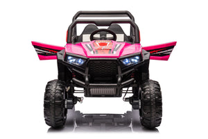 English Elm 12v7a*1 Four Wheel Drive Kids Ride on Car with Leather Seat Remote Control Pink W1620122509