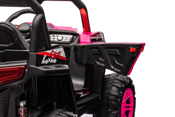 English Elm 12v7a*1 Four Wheel Drive Kids Ride on Car with Leather Seat Remote Control Pink W1620122509