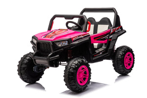 English Elm 12v7a*1 Four Wheel Drive Kids Ride on Car with Leather Seat Remote Control Pink W1620122509