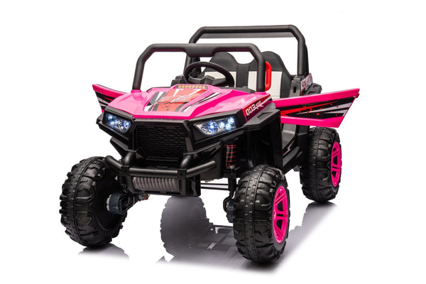 English Elm 12v7a*1 Four Wheel Drive Kids Ride on Car with Leather Seat Remote Control Pink W1620122509