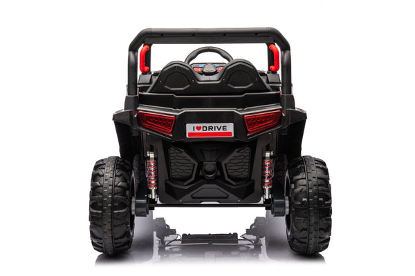English Elm 12v7a*1 Four Wheel Drive Kids Ride on Car with Leather Seat Remote Control Black W1620122508