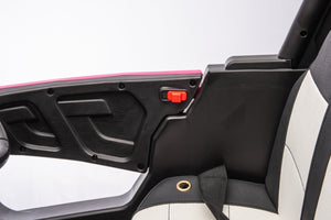 English Elm 12v7a*1 Four Wheel Drive Kids Ride on Car with Leather Seat Remote Control Pink W1620122509