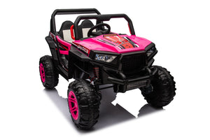 English Elm 12v7a*1 Four Wheel Drive Kids Ride on Car with Leather Seat Remote Control Pink W1620122509