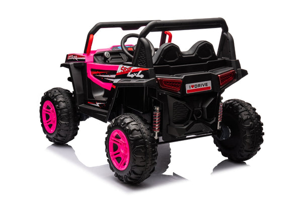 English Elm 12v7a*1 Four Wheel Drive Kids Ride on Car with Leather Seat Remote Control Pink W1620122509