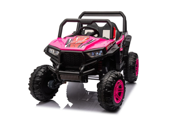 English Elm 12v7a*1 Four Wheel Drive Kids Ride on Car with Leather Seat Remote Control Pink W1620122509