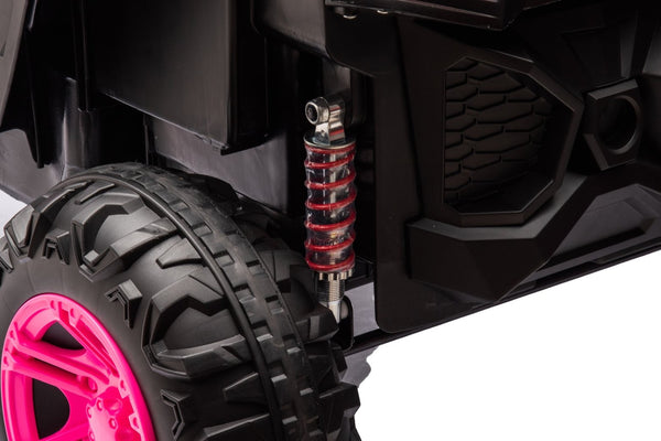 English Elm 12v7a*1 Four Wheel Drive Kids Ride on Car with Leather Seat Remote Control Pink W1620122509