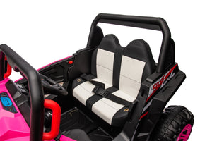 English Elm 12v7a*1 Four Wheel Drive Kids Ride on Car with Leather Seat Remote Control Pink W1620122509