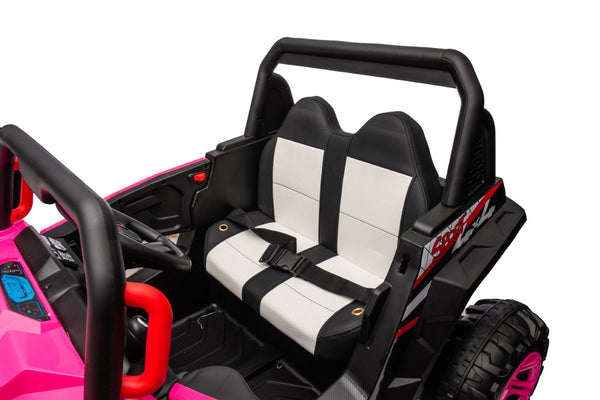 English Elm 12v7a*1 Four Wheel Drive Kids Ride on Car with Leather Seat Remote Control Pink W1620122509