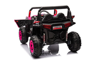 English Elm 12v7a*1 Four Wheel Drive Kids Ride on Car with Leather Seat Remote Control Pink W1620122509