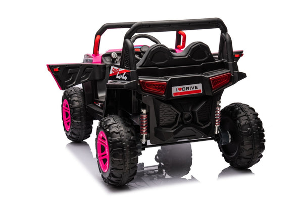 English Elm 12v7a*1 Four Wheel Drive Kids Ride on Car with Leather Seat Remote Control Pink W1620122509