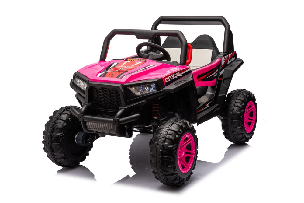 English Elm 12v7a*1 Four Wheel Drive Kids Ride on Car with Leather Seat Remote Control Pink W1620122509