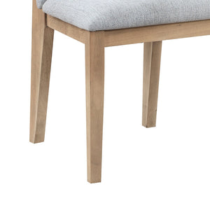English Elm Caspian Round Oak Veneer Pedestal Dining Table Set Seats Four with Gray Upholstered Chairs B061S00743