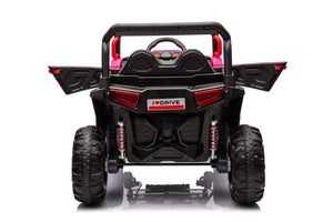 English Elm 12v7a*1 Four Wheel Drive Kids Ride on Car with Leather Seat Remote Control Pink W1620122509