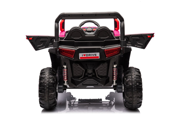 English Elm 12v7a*1 Four Wheel Drive Kids Ride on Car with Leather Seat Remote Control Pink W1620122509