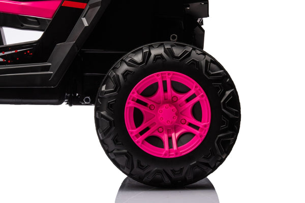 English Elm 12v7a*1 Four Wheel Drive Kids Ride on Car with Leather Seat Remote Control Pink W1620122509