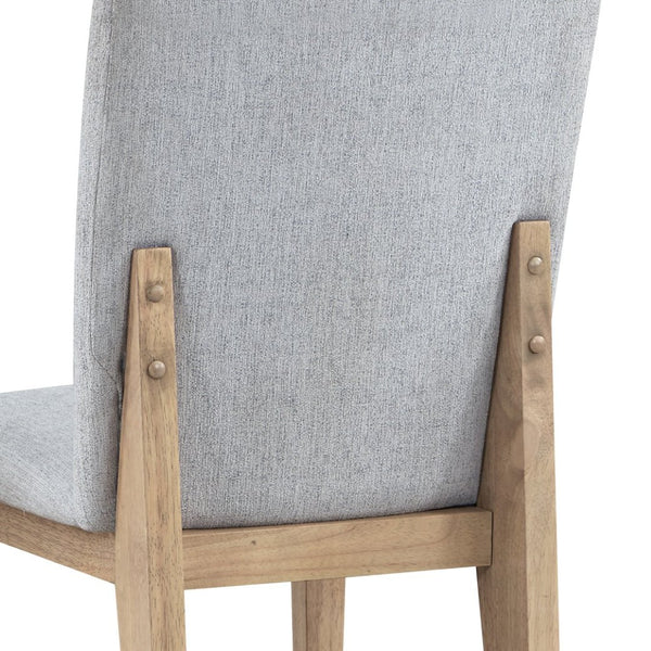 English Elm Caspian Armless Dining Chairs Set of 2 Gray Linen Upholstered with Oak Finish Legs B061131265