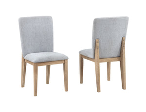English Elm Caspian Armless Dining Chairs Set of 2 Gray Linen Upholstered with Oak Finish Legs B061131265